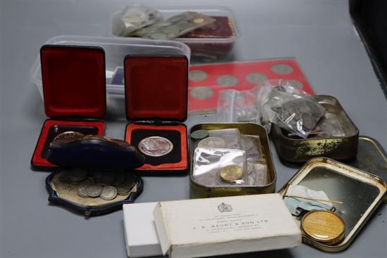 Masonic silver or gilt metal medals and coins etc